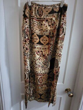 Vintage Reitmans Boho Patchwork Maxi Wrap Skirt - Size 13